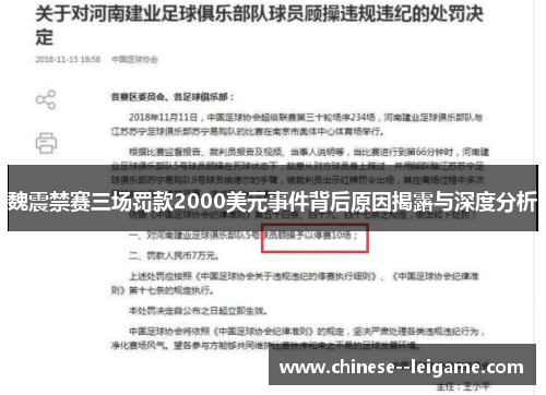 魏震禁赛三场罚款2000美元事件背后原因揭露与深度分析 魏震禁赛三场罚款2000美元事件背后原因揭露与深度分析