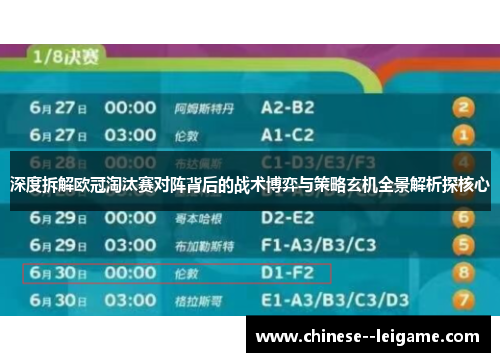 深度拆解欧冠淘汰赛对阵背后的战术博弈与策略玄机全景解析探核心